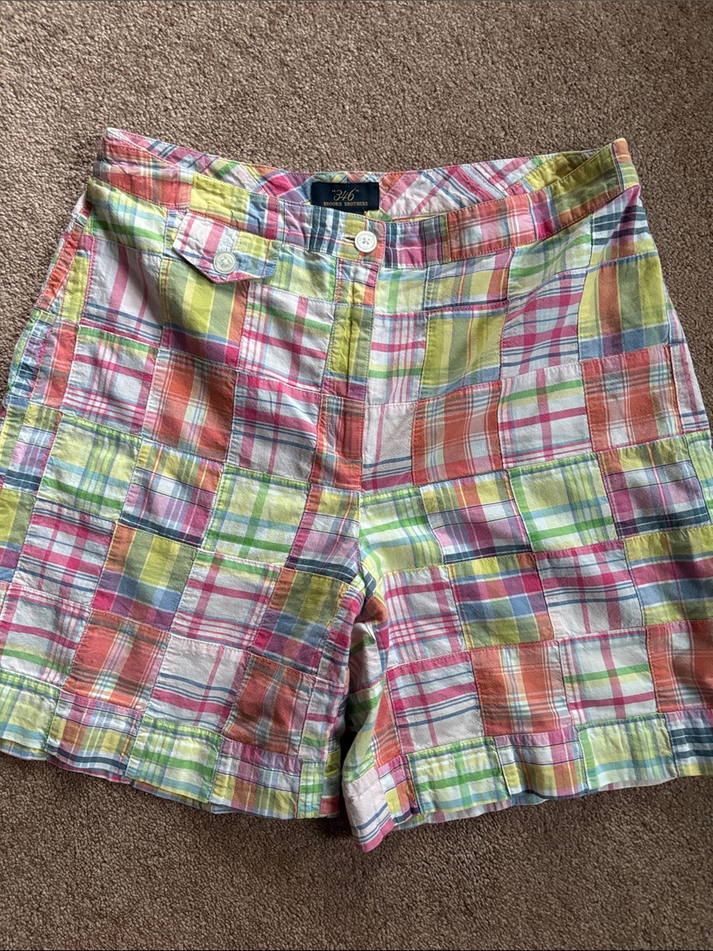 Brooks Brothers 346 Women’s madras casual patchwork Bermuda shorts size 6 EUC